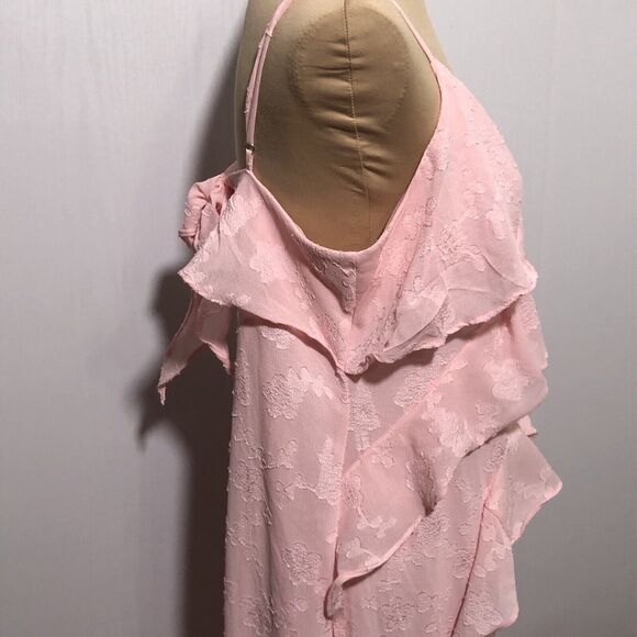 Wild Fable Dress Women's Large Pink Pastel Ruffle Textured Midi Slip Y2K New - Picture 7 of 16
